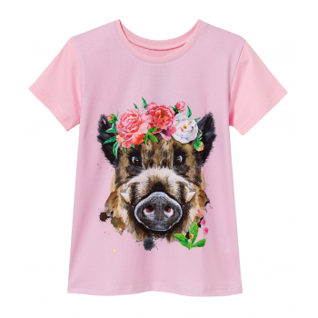 T-shirt z dzikiem w wianku...