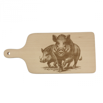 Deska do krojenia z uchwytem - 18x39cm Motyw Dzika Widok od góry