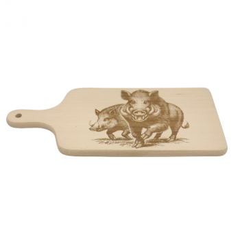 Deska do krojenia z uchwytem - 18x39cm Motyw Dzika Widok pod kątem