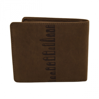 Brązowy skórzany portfel myśliwski ze wzorem nabojów, portfel dla myśliwego i strzelca sportowego