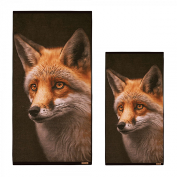 ręcznik Lis brązowy - widok ręcznika w obu wymiarach