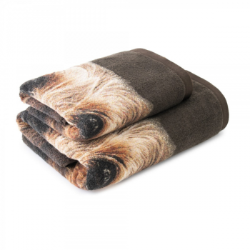 ręcznik JAMNIK brązowy - widok ręcznika złożonego w obu wymiarach