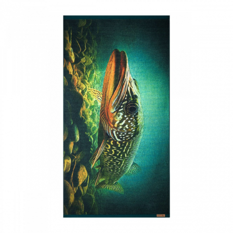 ręcznik SZCZUPAK zielony - widok ręcznika na białym tle