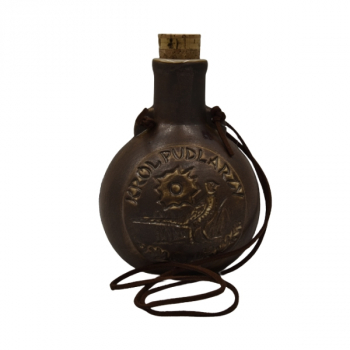 Butelka "Król Pudlarzy" 200ml widok całej butelki z sznurkiem