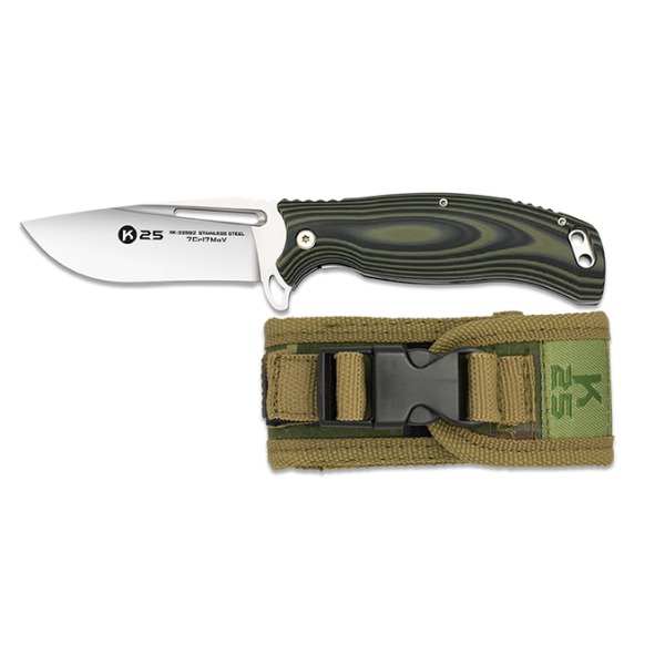 Nóż składany K25 18868 Olive Wenge