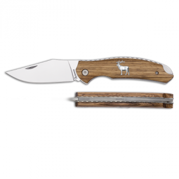 Składany nóż myśliwski Albainox 18944 „Jeleń” – drewno Zebrano