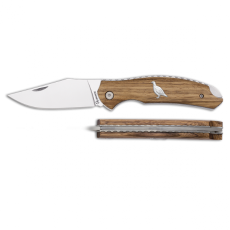 Składany nóż myśliwski Albainox 18946 „Kuropatwa” – drewno Zebrano