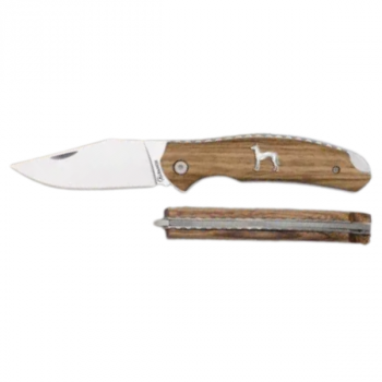 Składany nóż myśliwski Albainox 18947 „Pies” – drewno Zebrano