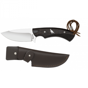 Nóż myśliwski Albainox 32643 – głownia stała, drewno Wenge  i skórzany pokrowiec