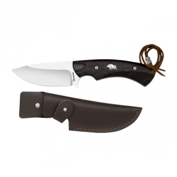 Albainox 32644 – nóż myśliwski z motywem dzika i skórzanym pokrowcem