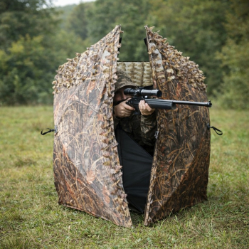 Czatownia myśliwska 3D Liście widok celującego myśliwego