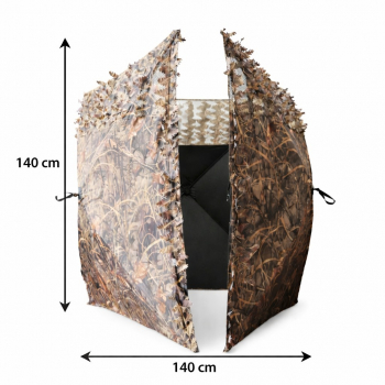 Czatownia myśliwska 3D Liście wymiary na zdjęciu