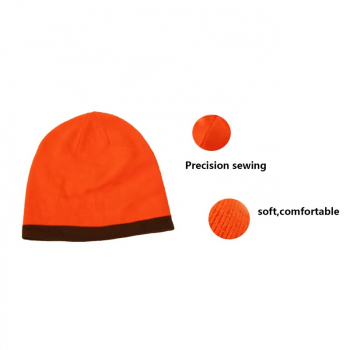 Czapka zimowa HUNTER Pomarańczowa zbliżenie połączeń