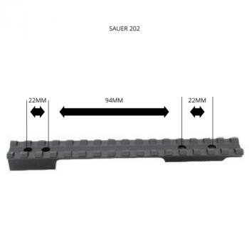 Szyna Picatinny SAUER 202 Rozstaw otworów