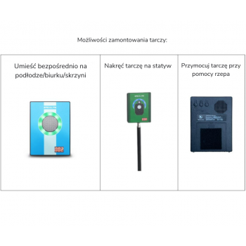 AimForce AF10 Litle1 Tarcza do treningu laserowego grafika pokazująca możliwości montażu tarczy