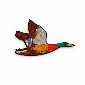 Naszywka kaczka w locie myśliwska haftowana detal