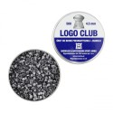 Śrut diabolo H&N Logo Club 4,5 mm 500 szt. otwarte opakowanie i widoczny śrut