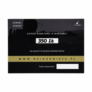 Karta Podarunkowa dzikaknieja.pl 350 zł - sklep dzikaknieja.pl