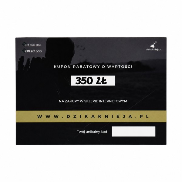 Karta Podarunkowa dzikaknieja.pl 350 zł - sklep dzikaknieja.pl