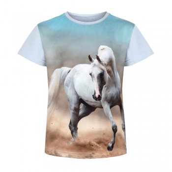 T-shirt z białym koniem dla...